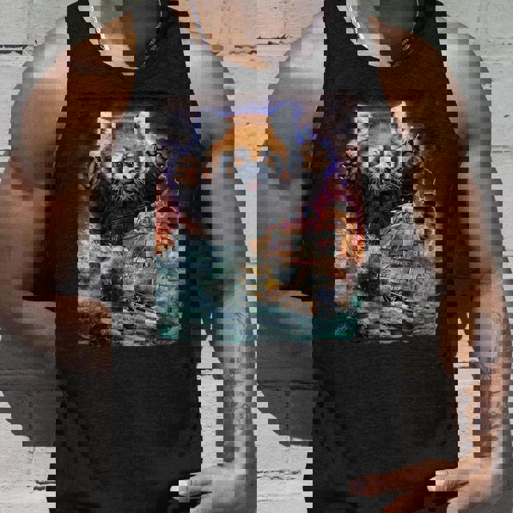 船を襲う レッサーパンダ 海 雷 嵐 タンクトップ 彼への贈り物