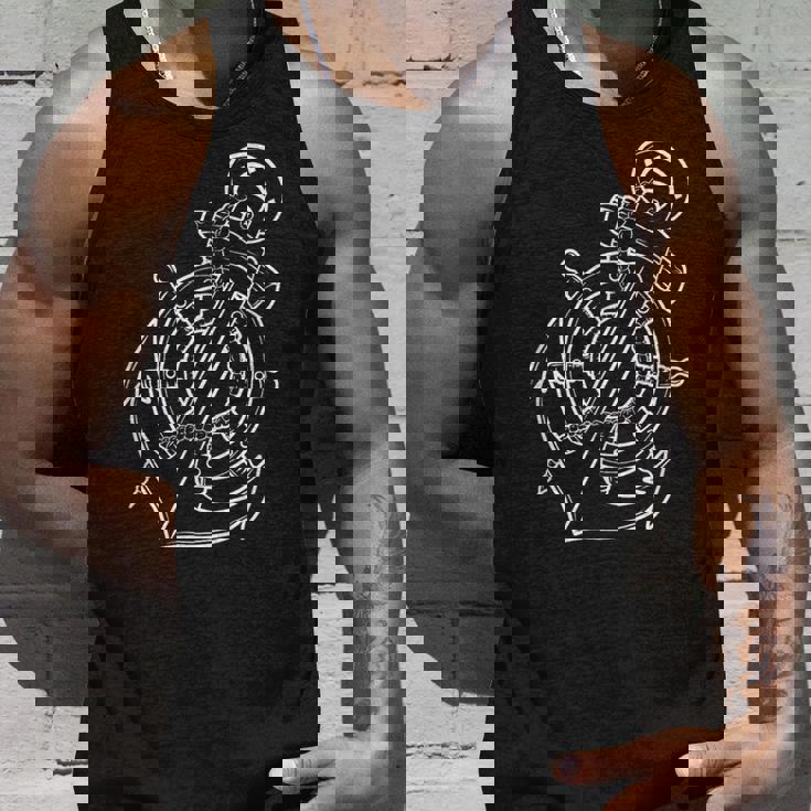 船員、スキッパー、船員のための帆船アンカーとボート。 タンクトップ 彼への贈り物