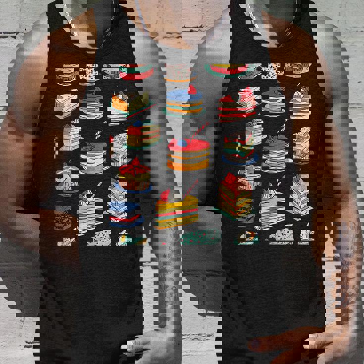 色鮮やかなケーキ柄 フーディー向け タンクトップ 彼への贈り物