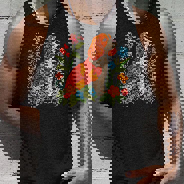 花柄 キャバリア王 チャールズ スパニエル キュート ママ 母の日 タンクトップ 彼への贈り物