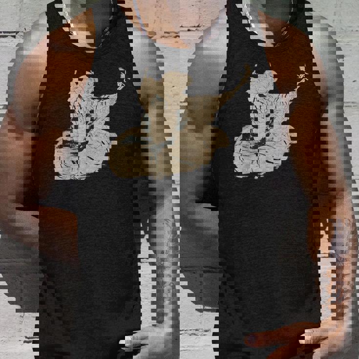 葛飾北斎作 三味線と座る女 タンクトップ 彼への贈り物