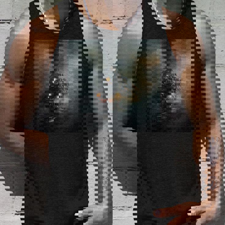 蒸気機関車 鉄道 機関車 ギフト 蒸気機関車 タンクトップ 彼への贈り物