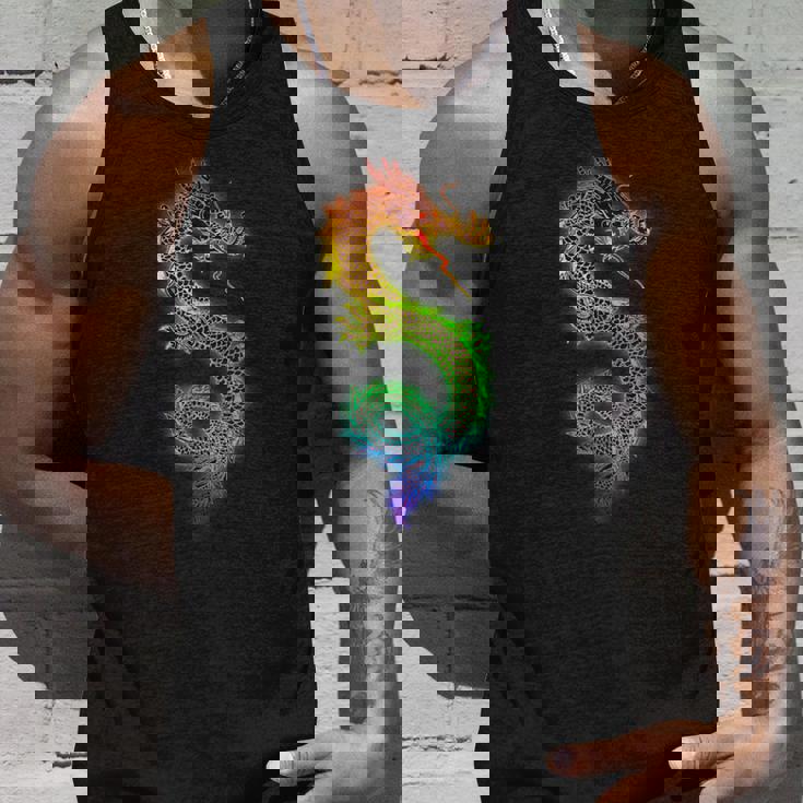 虹と中国の龍 タンクトップ 彼への贈り物