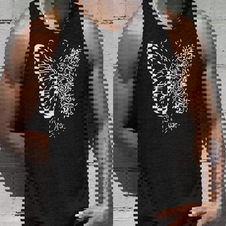 蝶と花、熱帯の花と蝶 タンクトップ 彼への贈り物