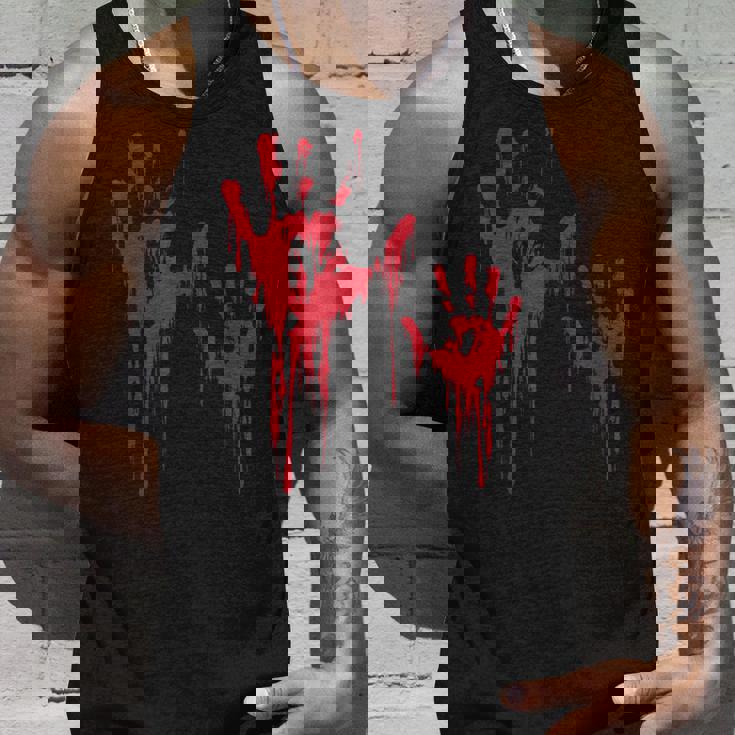 血のスプラッターハロウィーンのゾンビの犠牲者 タンクトップ 彼への贈り物