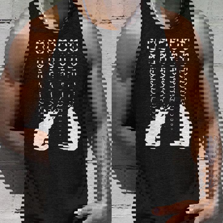 視力検査 猫の視力検査 おもしろ ネコ ねこ動物 シルエット モノトーン 白黒 黒猫 猫好き 猫の飼い主 タンクトップ 彼への贈り物