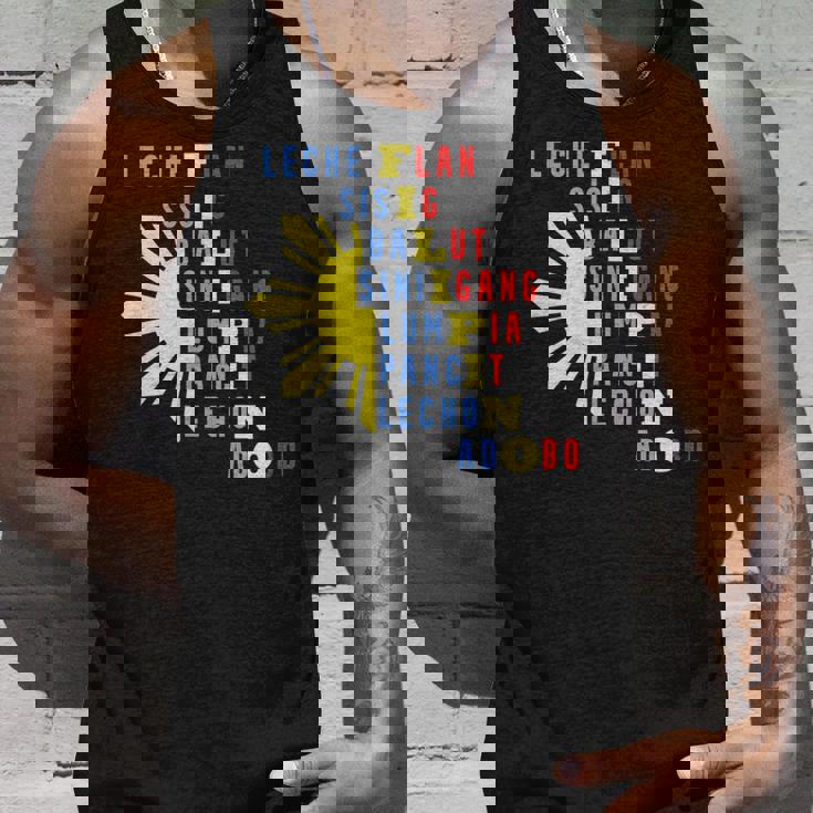 誇り高いフィリピン人のための有名な食べ物 フィリピンのデザイン タンクトップ 彼への贈り物