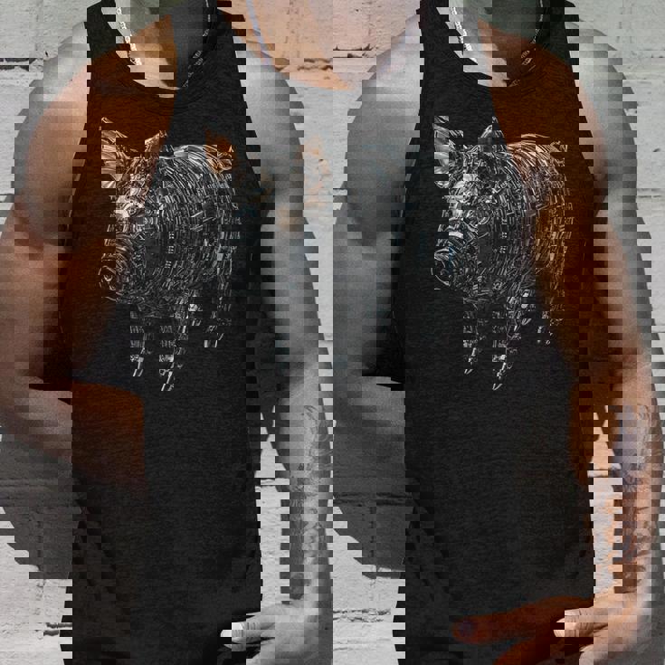 豚 動物 モチーフ アート 豚 タンクトップ 彼への贈り物