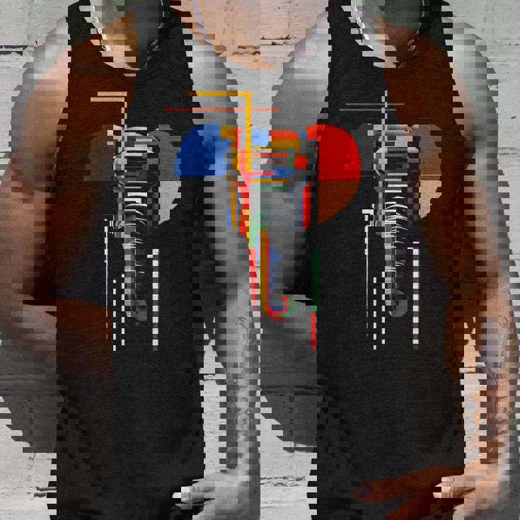 象 抽象 動物 アート 幾何学模様 グラフィック 象 タンクトップ 彼への贈り物