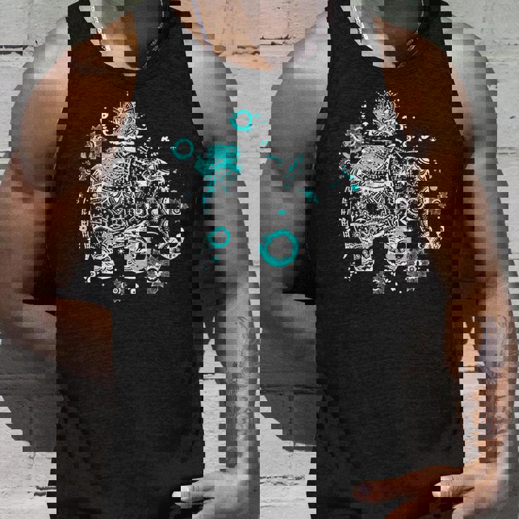 象のギフト タイアート 幸運のタイ ビンテージグラフィック タンクトップ 彼への贈り物