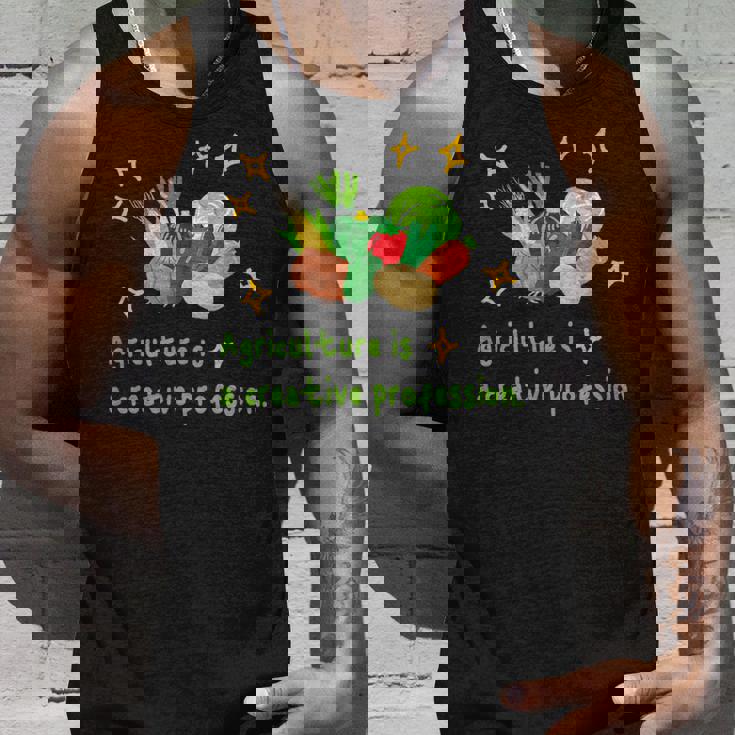 農業はクリエイティブ 野菜 生産 畑 家庭菜園 農家 アグリカルチャー 食育 芸術作品 メンズ レディース キッズ タンクトップ 彼への贈り物