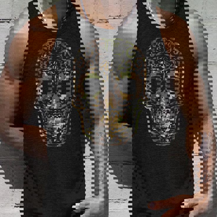 迷彩柄 シュガースカル カラベラ Dia De Muertos メキシカンハロウィン タンクトップ 彼への贈り物