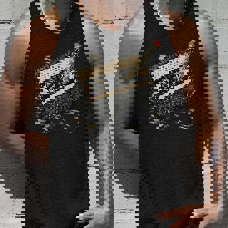 鉛筆巻き戻し付きレトロカセットテープ タンクトップ 彼への贈り物