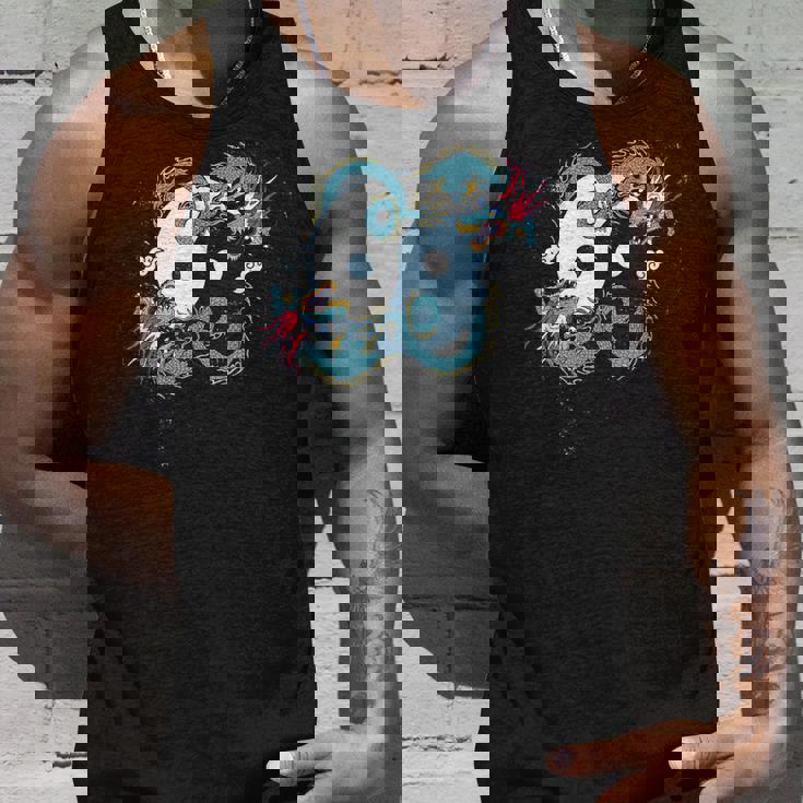 陰陽 太極竜デザイン 瞑想用 太極拳 タンクトップ 彼への贈り物