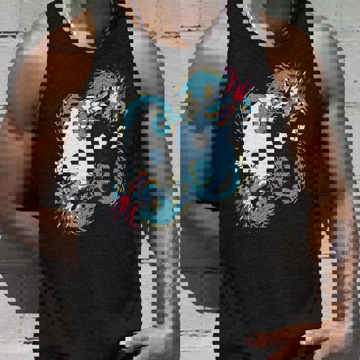 陰陽太極拳ドラゴンデザイン 瞑想用 太極拳 タンクトップ 彼への贈り物