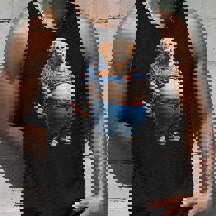 陽気なチャンキーラブラドールレトリバーtシャツ 太った犬愛好家向け タンクトップ 彼への贈り物