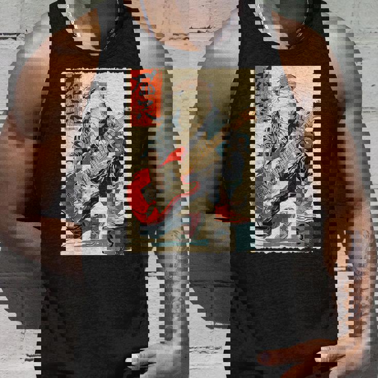 面白い 漫画 アニメ 日本美術 カワウソ ギターを弾く ロック タンクトップ 彼への贈り物