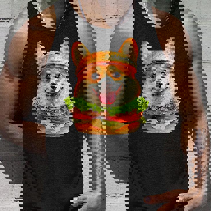 面白いtシャツ コーギー 犬 ハンバーガー メンズ 犬好き グッズ かわいい おもしろ 面白い 服 ネタ タンクトップ 彼への贈り物