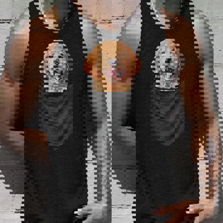 面白いtシャツ ゴールデンレトリバー 胸 ポケット イヌ メンズ 犬 グッズ おもしろ 面白い 服 ネタ タンクトップ 彼への贈り物