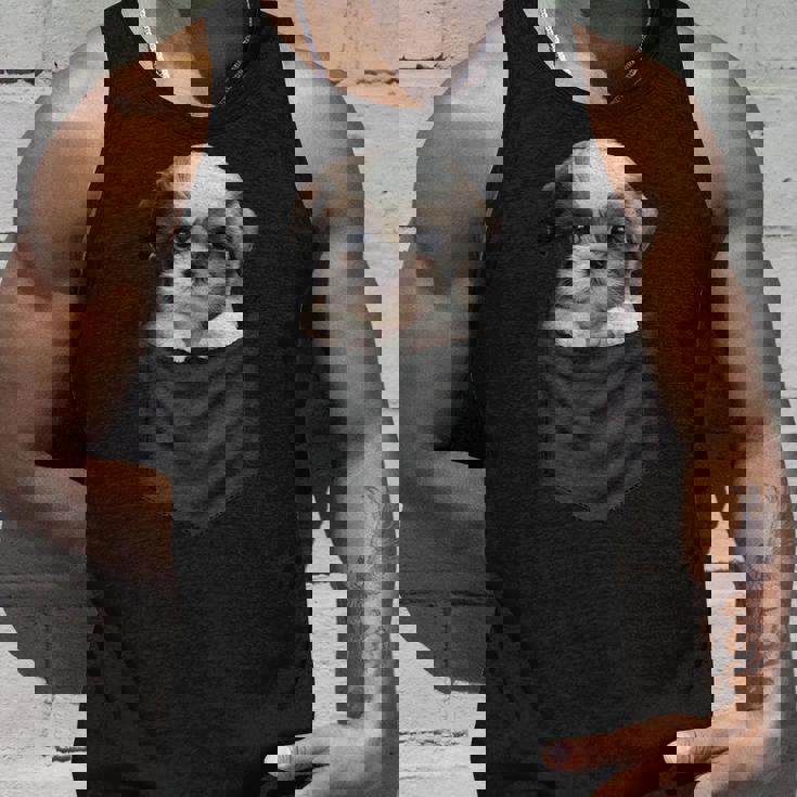 面白いtシャツ シーズー ポケット イヌ わんこ メンズ 犬好き グッズ おもしろ 面白い 服 ネタ タンクトップ 彼への贈り物