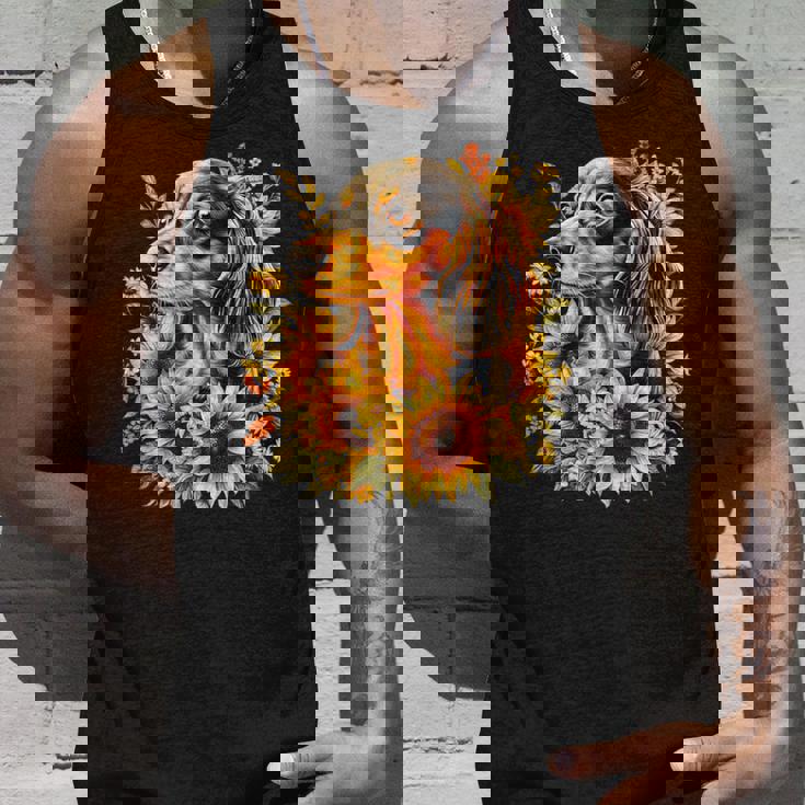 面白いtシャツ ダックスフンド ひまわり わんこ メンズ グッズ かわいい おもしろ 面白い 服 ネタ タンクトップ 彼への贈り物