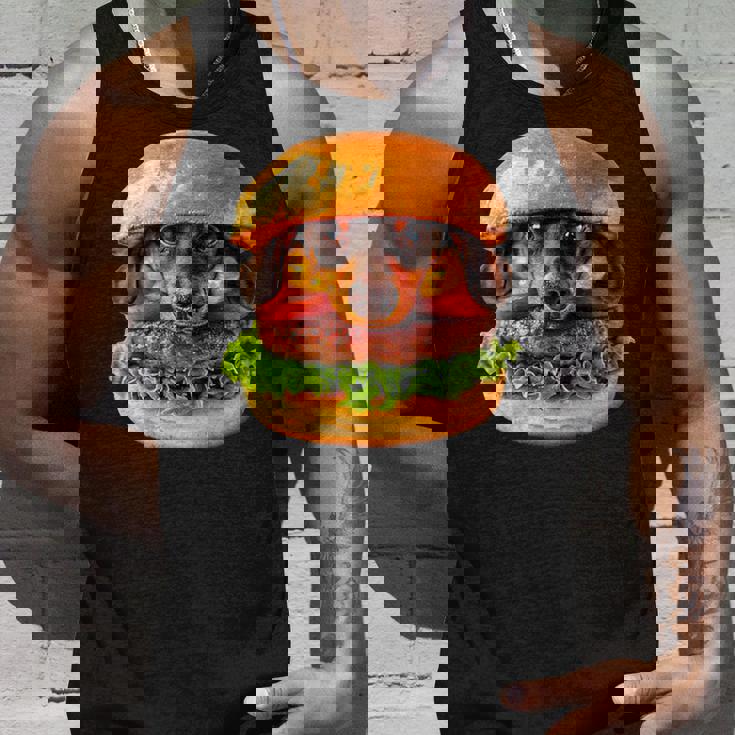 面白いtシャツ ダックスフンド 犬 ハンバーガー メンズ グッズ かわいい おもしろ 面白い 服 ネタ タンクトップ 彼への贈り物