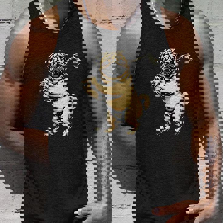 面白いtシャツ パグ ゴルフ イヌ わんこ メンズ 犬好き グッズ かわいい おもしろ 面白い 服 ネタ タンクトップ 彼への贈り物