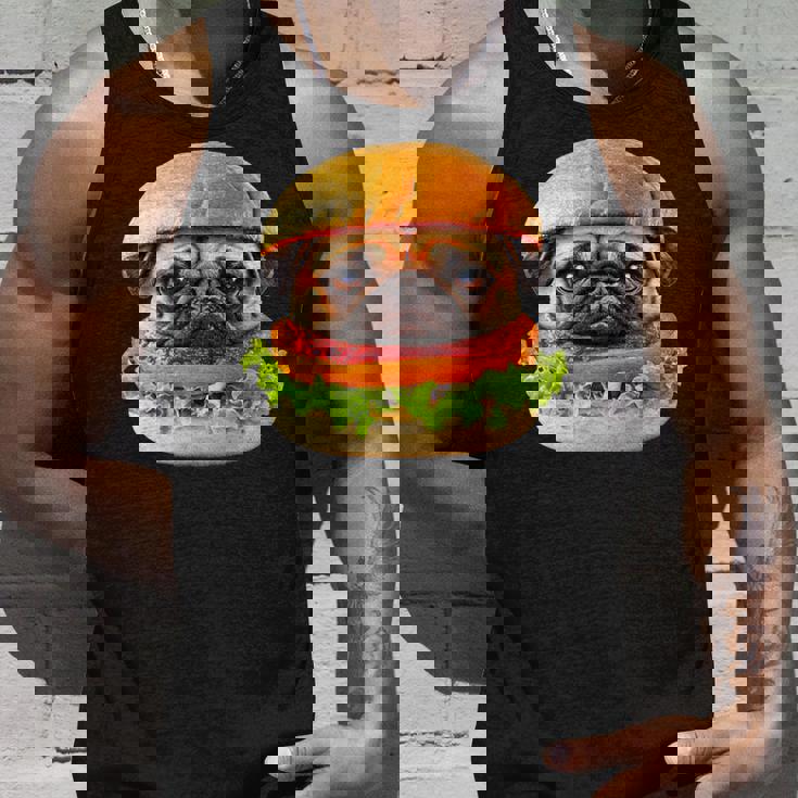 面白いtシャツ パグ 犬 ハンバーガー メンズ 犬好き グッズ かわいい おもしろ 面白い 服 ネタ タンクトップ 彼への贈り物