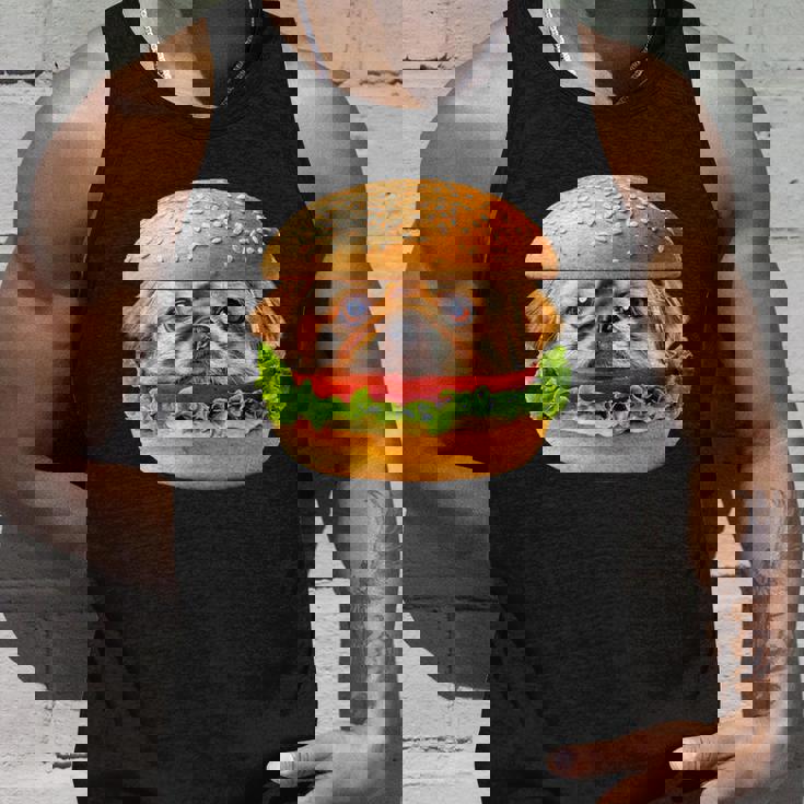 面白いtシャツ ペキニーズ 犬 イヌ ハンバーガー メンズ グッズ かわいい おもしろ 面白い 服 ネタ タンクトップ 彼への贈り物