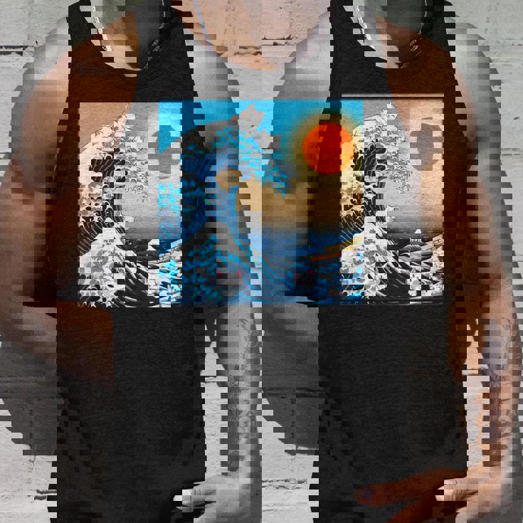 面白いtシャツ 猫 ネコ 浮世絵 海 メンズ 猫好き グッズ おもしろ 面白い 服 ネタ にゃんこ 猫の下僕 タンクトップ 彼への贈り物