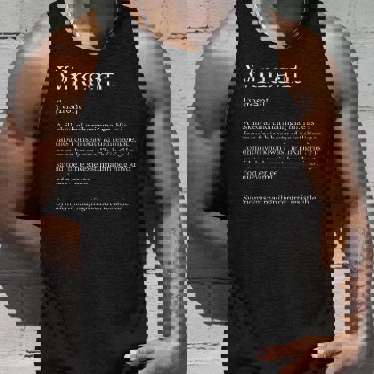 メンズ 面白いvincentの名前の意味 -Incent パーソナライズされた名前 タンクトップ 彼への贈り物