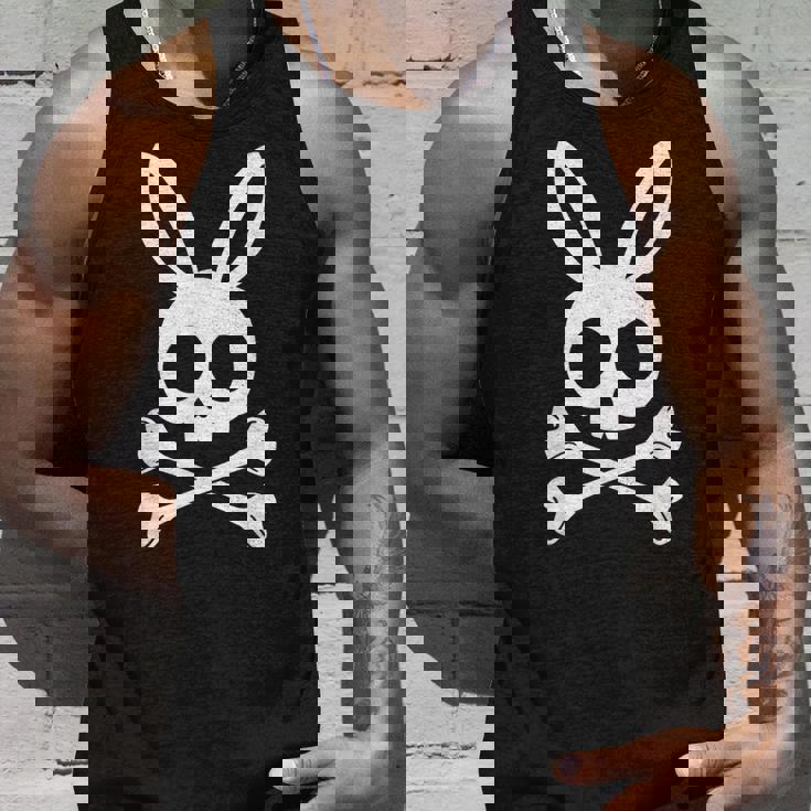 面白いイースターデー ジョリーロジャー バニー スカル ウサギ メンズ レディース タンクトップ 彼への贈り物