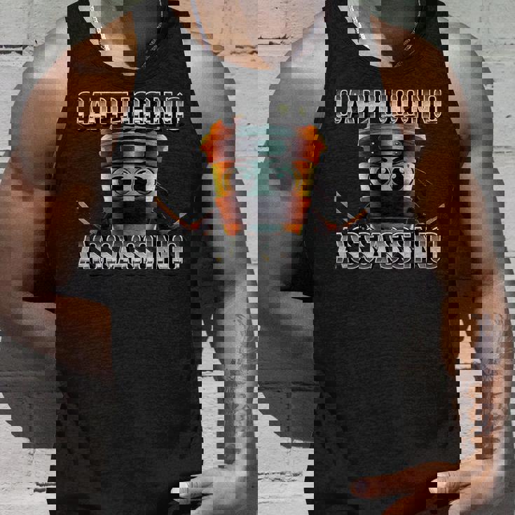 面白いカプチーノアサシーノブレインロットイタリアンブラック タンクトップ 彼への贈り物