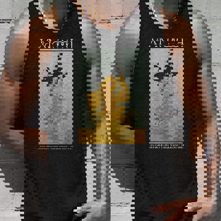 面白いゴッホ ひまわり 猫 ミーム ゴッホ アートグラフィック タンクトップ 彼への贈り物