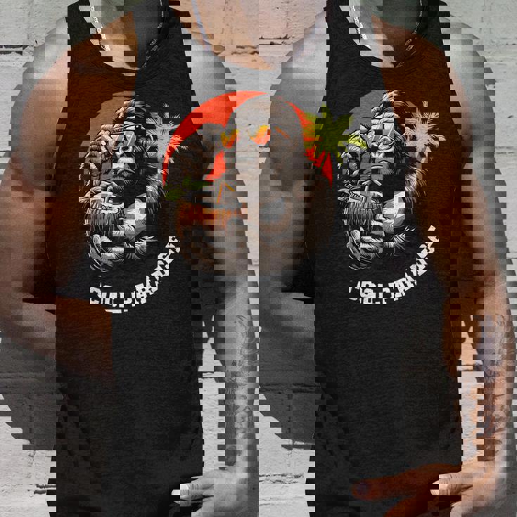 面白いゴリラココナッツグラフィックデザインギフトアイデア タンクトップ 彼への贈り物