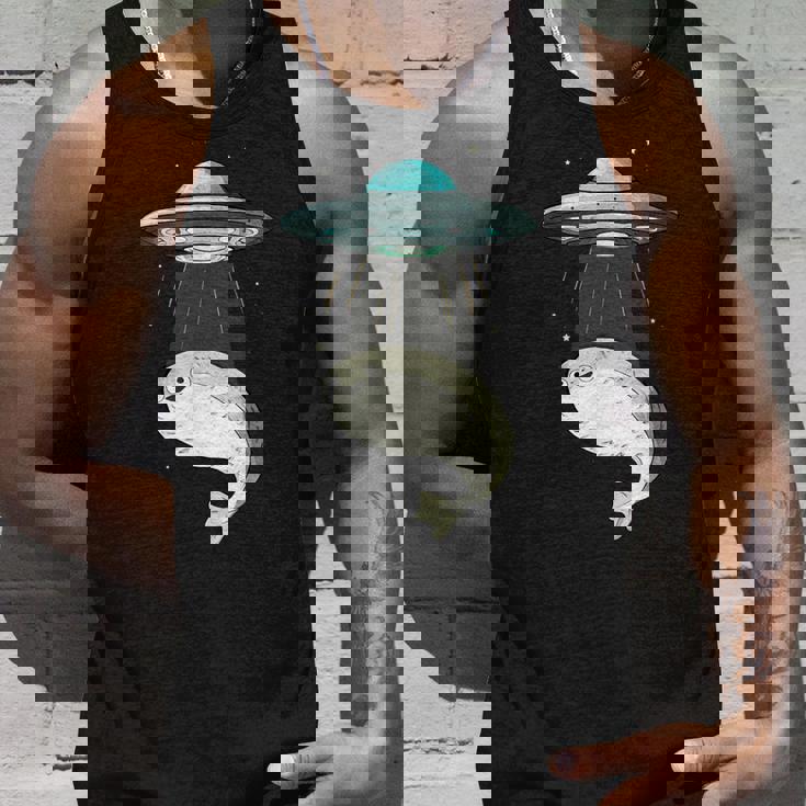 面白いサカバンバスピス フィッシュミーム Ufo アブダクション タンクトップ 彼への贈り物