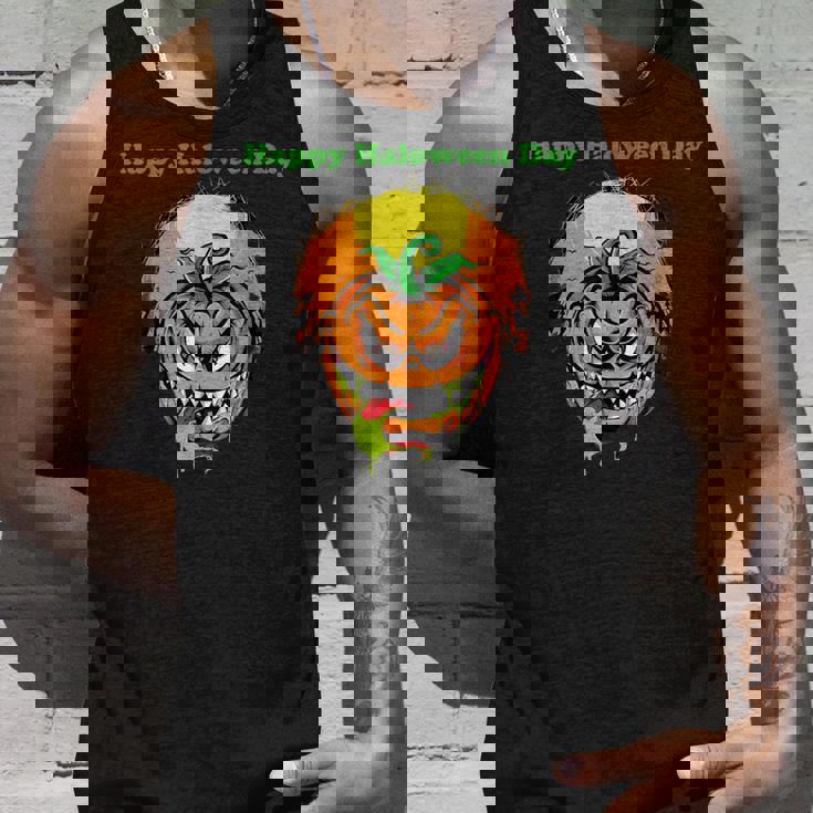 面白いパンプキン&ムーン ハッピーハロウィンデー タンクトップ 彼への贈り物