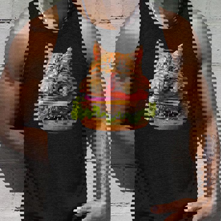 面白いファーストフードハンバーガー愛好家猫猫愛好家 Britishhorthair Burger Cat Food タンクトップ 彼への贈り物