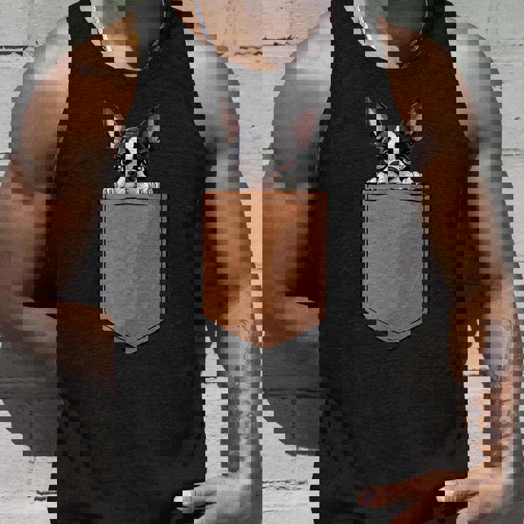 面白いボストンテリア 犬のポケットデザイン ボストンテリア愛好家 タンクトップ 彼への贈り物