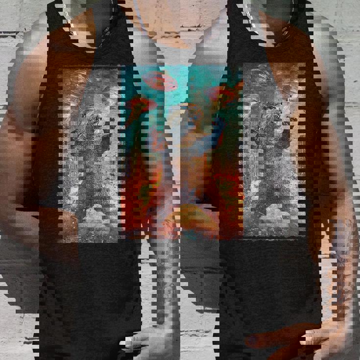 面白いレトロな日本の怪獣モンスターカワウソの自撮り写真東京ufo タンクトップ 彼への贈り物