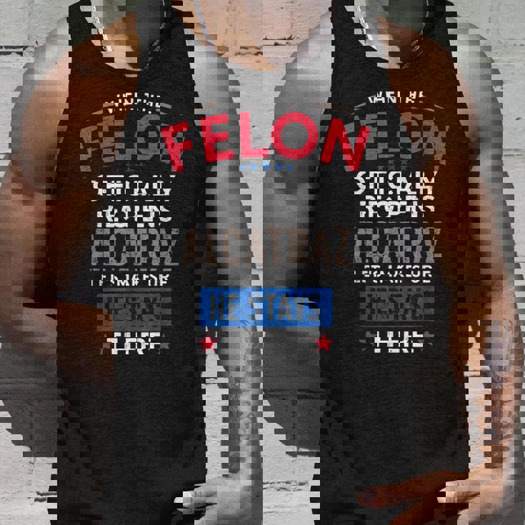 面白い反トランプ・フェロン・アルカトラズ タンクトップ 彼への贈り物