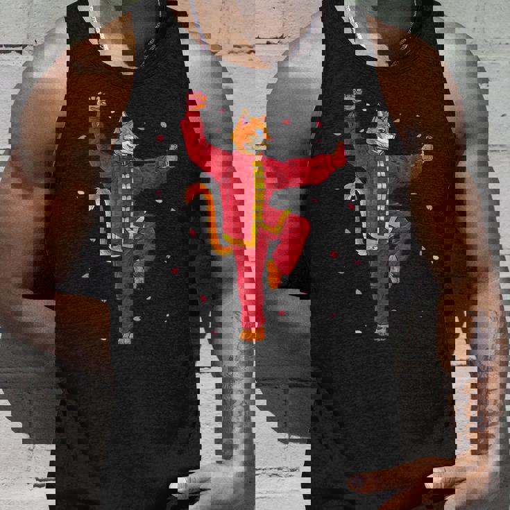 面白い太極拳 猫 武道 ヨガ 瞑想 タンクトップ 彼への贈り物