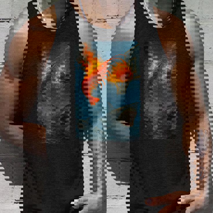 面白い燃えるようなエビスラムダンキングサメのミーム。 タンクトップ 彼への贈り物