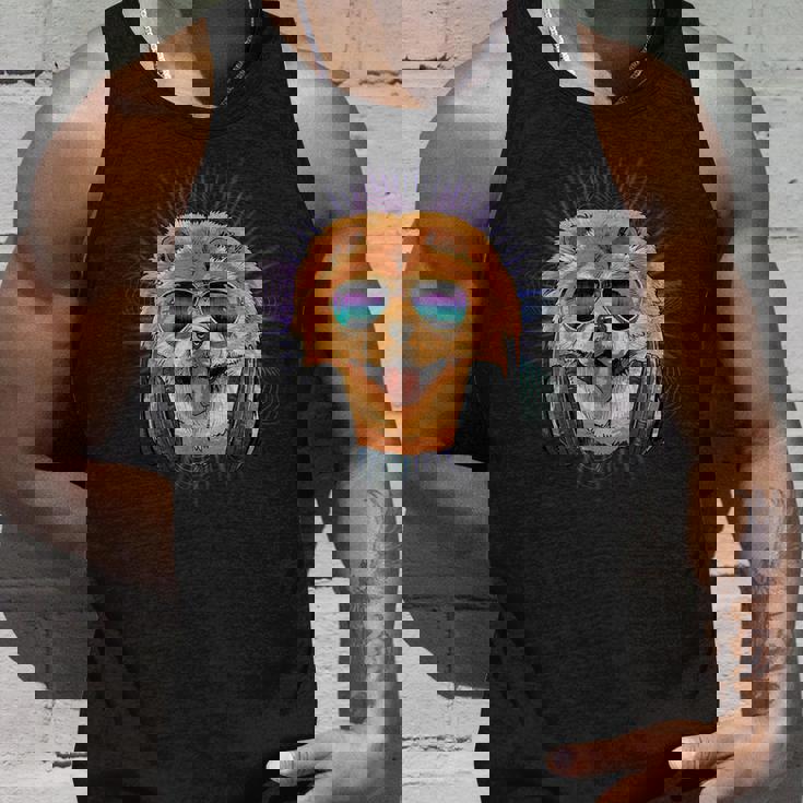 音楽チャウチャウdjヘッドフォン付き 音楽犬愛好家 タンクトップ 彼への贈り物