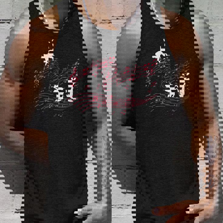 音符で遊ぶ3匹の猫 楽譜 タンクトップ 彼への贈り物