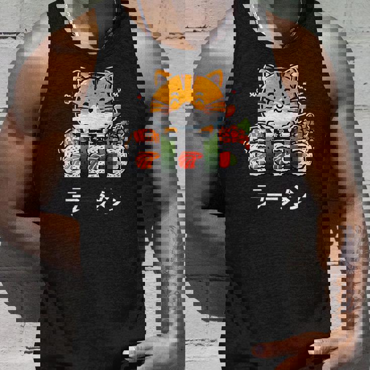 食べ物好きのためのかわいい日本のかわいい猫寿司 タンクトップ 彼への贈り物