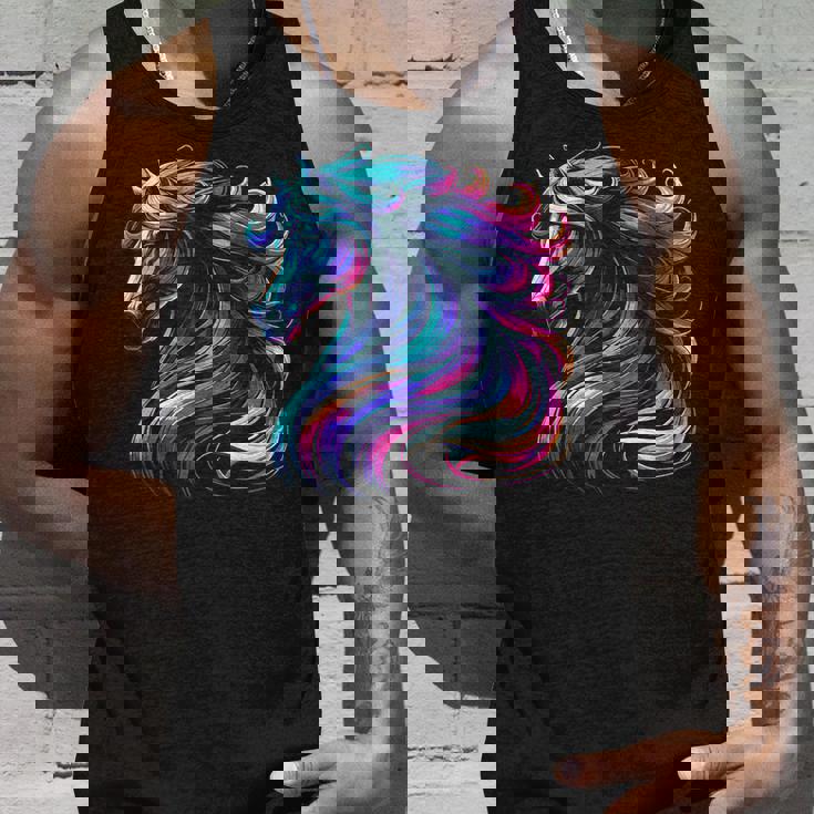 馬愛好家のための鮮やかな馬のファンタジー タンクトップ 彼への贈り物