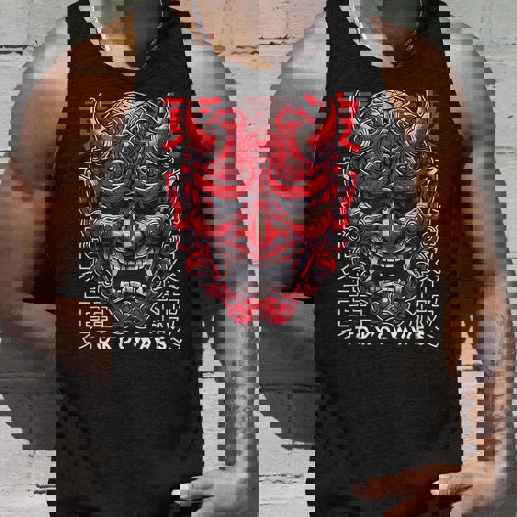 鬼マスク フェイス 妖怪 悪魔 般若 日本 鬼マスク タンクトップ 彼への贈り物