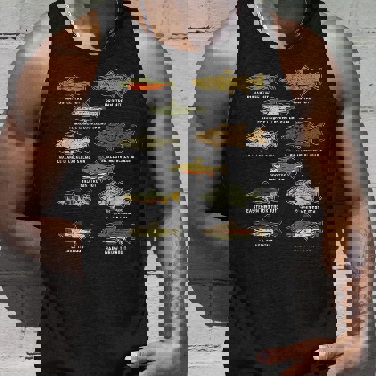 魚の種のトラウトのサーモンのバス釣りの漁師のアングラーのギフト タンクトップ 彼への贈り物