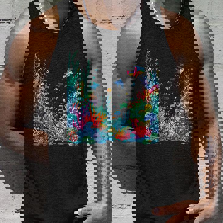 鮮やかなサンゴ礁海洋生物のシーン タンクトップ 彼への贈り物